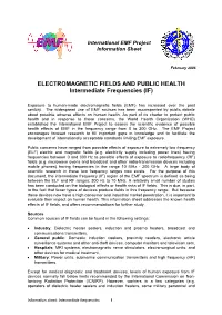 ELECTROMAGNETIC FIELDS and PUBLIC HEALTH Intermediate Frequencies (IF)