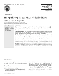 Histopathological Pattern of Testicular Lesion