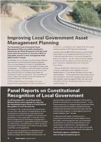 Improving Local Government Asset Management Planning Panel Reports on Constitutional Recognition of Local Government
