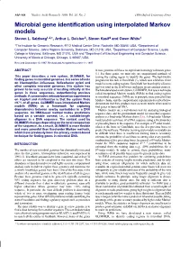 Microbial Gene Identification Using Interpolated Markov Models Steven L