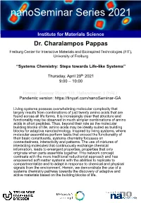 Nanoseminar Series 2021