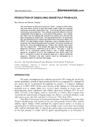 Production of Dissolving Grade Pulp from Alfa