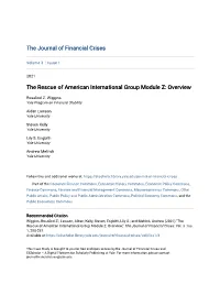 The Rescue of American International Group Module Z: Overview