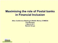 Branchless Banking to Increase the Number of Poor People with Access to Financial Services, Particularly Savings