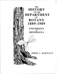 History Department Botany