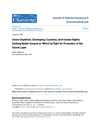 Ozone Depletion, Developing Countries, and Human Rights: Seeking Better Ground on Which to Fight for Protection of the Ozone Layer