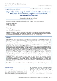 Sehgal Index and Its Comparison with Mentzer's Index and Green and King Index in Assessment of Peripheral Blood Smear with Marked Anisopoikilocytosis