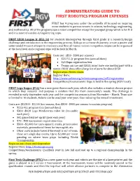Administrators Guide to First Robotics Program Expenses