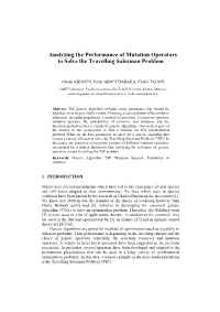 Analyzing the Performance of Mutation Operators to Solve the Travelling Salesman Problem