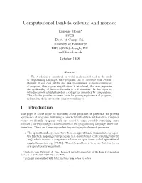 Computational Lambda-Calculus and Monads