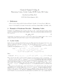 Cyclic Codes, BCH Codes, RS Codes