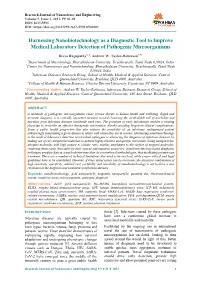 Harnessing Nanobiotechnology As a Diagnostic Tool to Improve Medical Laboratory Detection of Pathogenic Microorganisms