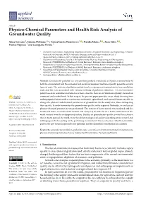 Physico-Chemical Parameters and Health Risk Analysis of Groundwater Quality