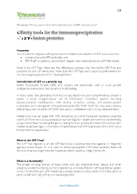 Preamble This Document Compares Affinity Tools for The
