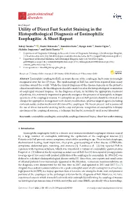 Utility of Direct Fast Scarlet Staining in the Histopathological Diagnosis of Eosinophilic Esophagitis: a Short Report