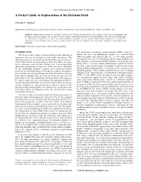 A Pocket Guide to Explorations of the Defensin Field
