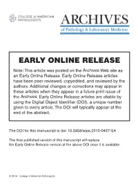 EARLY ONLINE RELEASE Note: This Article Was Posted on the Archives Web Site As an Early Online Release