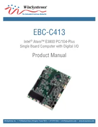 EBC-C413 Intel® Atom™ E3800 PC/104-Plus Single Board Computer with Digital I/O Product Manual
