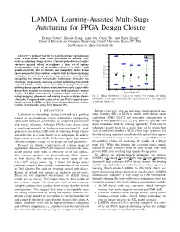 LAMDA: Learning-Assisted Multi-Stage Autotuning for FPGA Design Closure