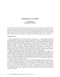 Rethinking the Case Method