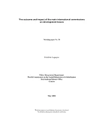 The Outcome and Impact of the Main International Commissions on Development Issues