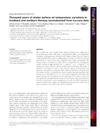Thousand Years of Winter Surface Air Temperature Variations in Svalbard