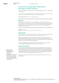 A Rare Case of Large Bowel Obstruction Secondary to Bone Grafting
