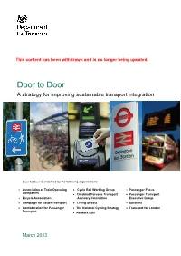 A Strategy for Improving Sustainable Transport Integration