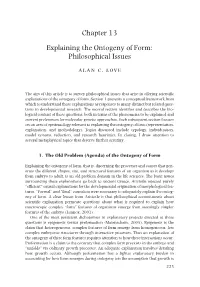 Chapter 13 Explaining the Ontogeny of Form: Philosophical Issues Alan C