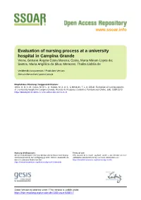Evaluation of Nursing Process at a University Hospital in Campina