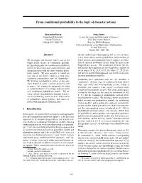 From Conditional Probability to the Logic of Doxastic Actions