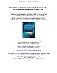 Language Development: Emergentist Theories