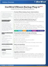 Starwind Vmware Backup Plug-Innew Complete Protection of Your Vmware Virtual Machines