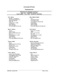 2020 UF Trends & Strategies Conference Participant List