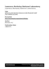 Beta-Delayed Proton Emission in Neutron-Deficient Lrnthanide Isotopes