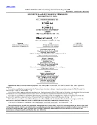Blackbaud, Inc. (Exact Name of Registrant As Specified in Its Charter)