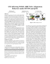 CSI: Inferring Mobile ABR Video Adaptation Behavior Under HTTPS and QUIC