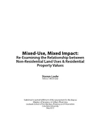 Mixed-Use, Mixed Impact: Re-Examining the Relationship Between Non-Residential Land Uses & Residential Property Values