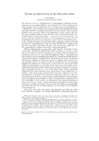 On the Reconstruction of the Shenxian Zhuan 