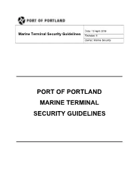 Port of Portland Marine Terminal Security Guidelines