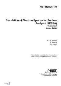Simulation of Electron Spectra for Surface Analysis (SESSA) Version 2.1 User's Guide