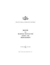 Sixth Session