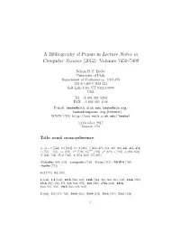 A Bibliography of Papers in Lecture Notes in Computer Science (2012): Volumes 7450–7499