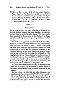 A List of the Birds of the Anglo-Egyptian Sudan, Bawd on the Collections of Mr