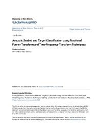 Acoustic Seabed and Target Classification Using Fractional