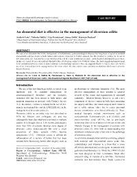 An Elemental Diet Is Effective in the Management of Diversion Colitis
