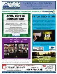 April 2021 Edition This Edition of Commerce Commentary Is Sponsored By