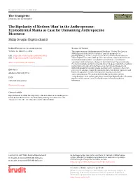 Ecomodernist Mania As Case for Unmanning Anthropocene Discourse Philip Douglas Kupferschmidt