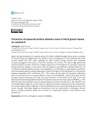 Extraction of Seasonal Surface Ablation Zone in DALK Glacier Based on Landsat-8