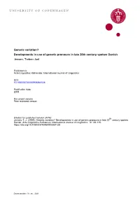 Generic Use of the Second Person Pronoun in Danish